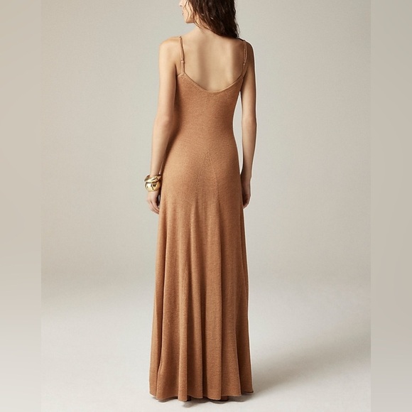 NWT JCREW Spring Street featherweight tan cashmere slip dress size L - Picture 3 of 7